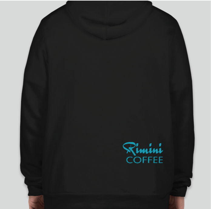 Circle R Rimini Coffee Hoodie - Black with Turquoise