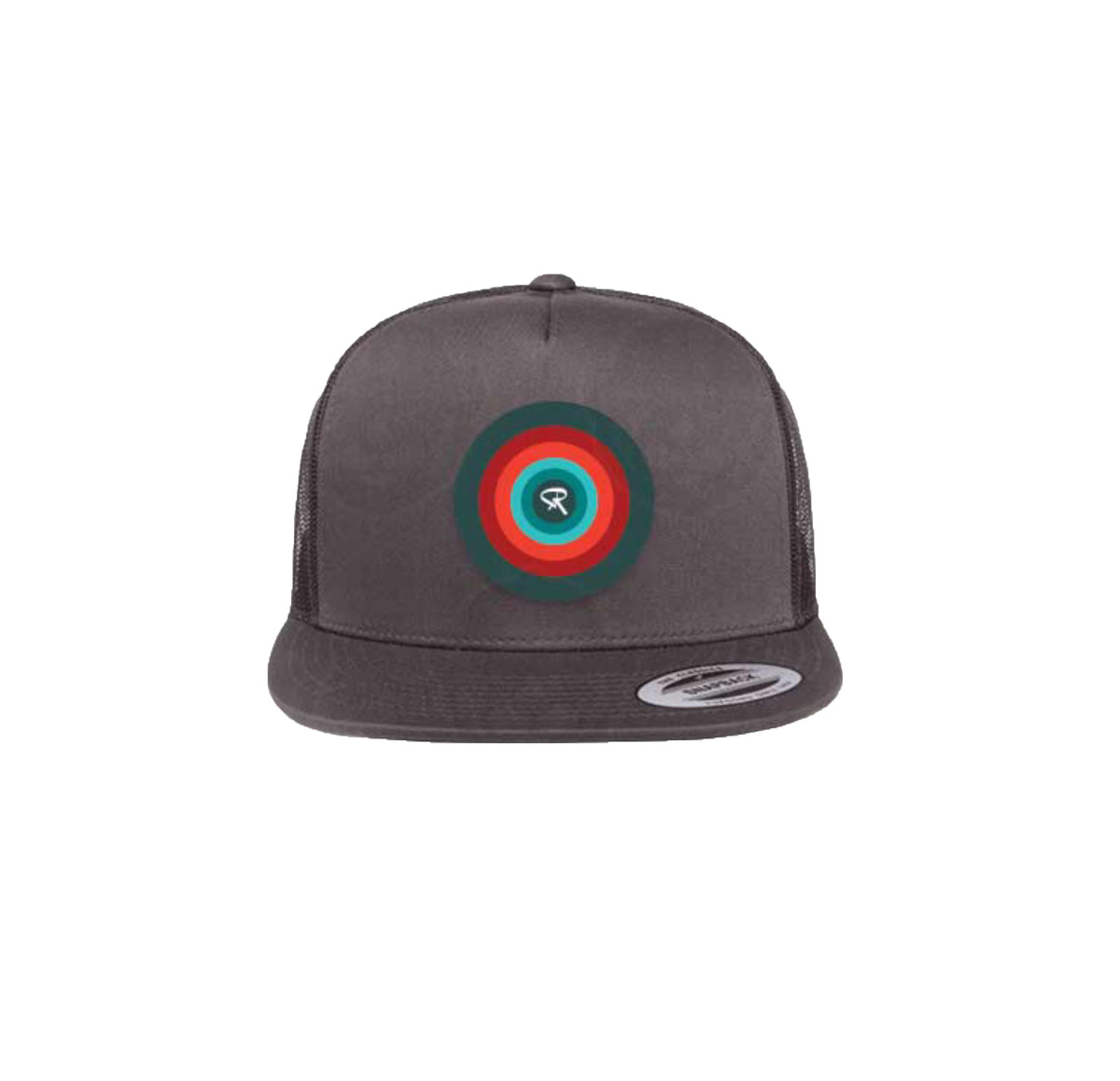 Flat Bill Trucker Hat Charcoal Grey