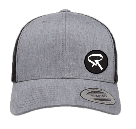 Trucker Hat Light Gray and Black with Circle R Patch