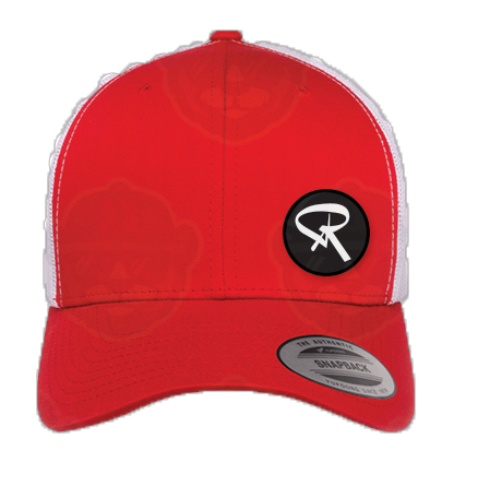 Trucker Hat Red and White with Circle R Patch